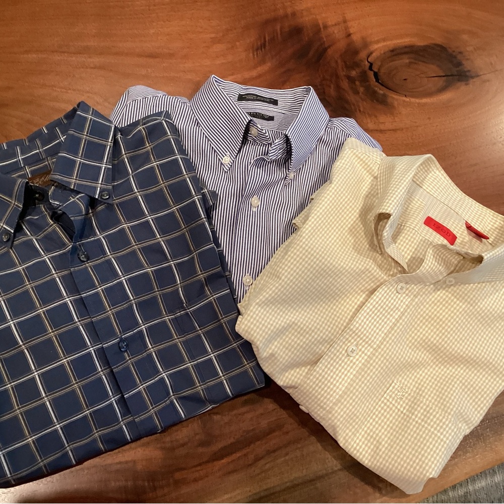 Lot of 3 Arrow, Izod, Tassa Ellia Casual Button Down Shirt
